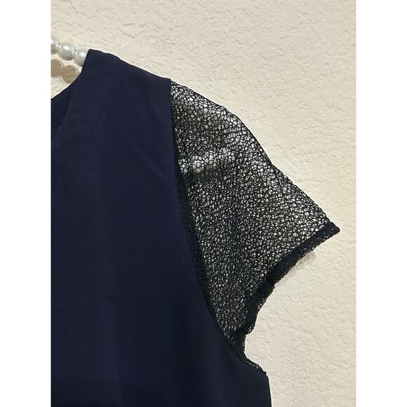 Eileen Fisher Size Petite Small Silk Blouse Blue Lightweight Quiet Luxury Top - Picture 8 of 11